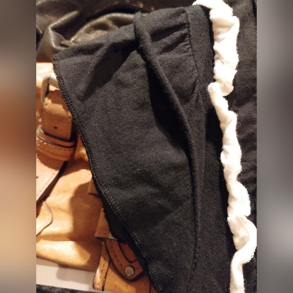 Energie Black Ruffle Trim Peplum Tee -size  Medium - Picture 4 of 16